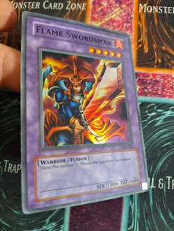Yu-Gi-Oh! Flame Swordsman LOB-003 Super Rare OG Unlimited Moderately Played - Image 2