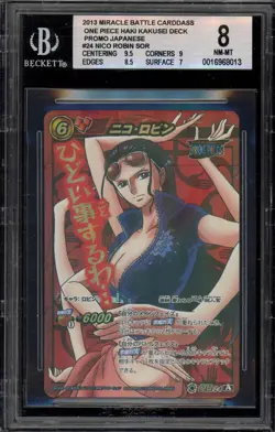One Piece Miracle Battle Carddass Nico Robin Kakusei Deck Promo JPN #24 BGS 8 - Image 1