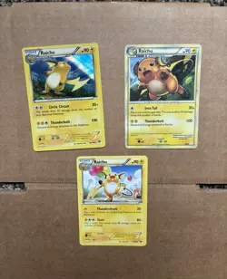 Pokemon Raichu Holo Card Lot — 3 Cards - Image 1
