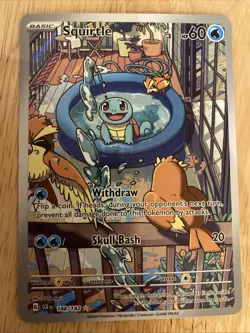 Pokemon TCG Squirtle Stellar Crown Illustration Card 148/142 - Image 1