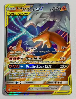 Pokemon Card Unbroken Bonds Reshiram & Charizard GX 20/214 Rare GX Holo - Image 1