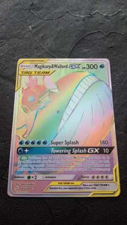 Pokemon SM Magikarp & Wailord GX Hyper Secret Rare Card 183/181 Holo - Image 1