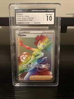 Phoebe Secret 175/163SWSH05: Battle Styles Holo Card CGC Gem Mint 10 - Image 1