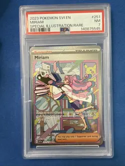 Pokemon TCG Miriam Scarlet & Violet Holo Trainer Card 251/198 PSA 7 - Image 1