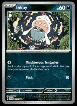 Inkay 33/64 Pokemon Card Shrouded Fable Common 60 HP Rev Holo Near Mint DN - Image 1