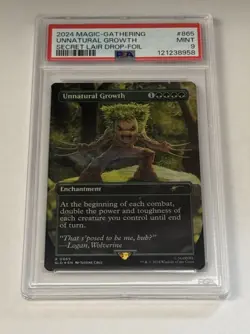 2024 MTG SECRET LAIR DROP FOIL #865 UNNATURAL GROWTH PSA 9 - Image 1