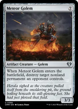 Meteor Golem 0399 - FOIL - NM - Commander Masters MTG - Image 1