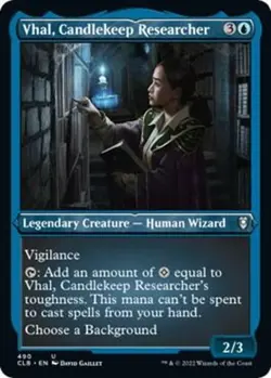 Vhal, Candlekeep Researcher 490 - FOIL - NM - Battle for Baldur's Gate - Image 1