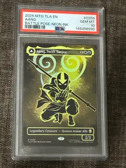 Magic the Gathering TLA Aang, Swift Savior Aang and La, Ocean's Fury Neon Ink - Image 1