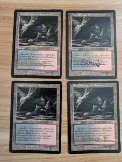 MtG Bloodstained Mire x4 (1 playset) from Onslaught, German, Artist Signed, MP+ - Image 1