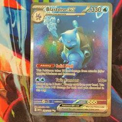 Pokemon Blastoise ex 200/165 Sv: Scarlet & Violet 151 Full Art Holo Rare HP 330 - Image 5