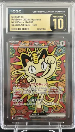 PSA 10 Meowth EX SAR 114/080 Munikis Nihil Zero M3 Pokemon Card Game Japanese JP - Image 1