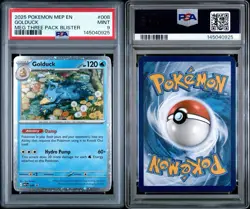 2025 POKEMON MEP MEGA EVOLUTION THREE PACK BLISTER #008 GOLDUCK PSA 9 Mint Holo - Image 4
