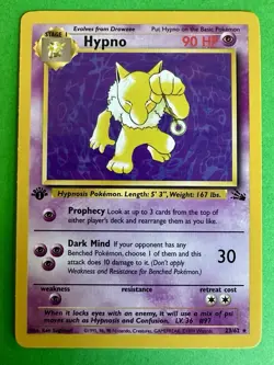 Pokemon Hypno 23/62 1st Edition Fossil Rare NM WOTC 1999 - Image 1