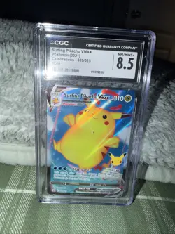 Pokemon TCG Surfing Pikachu VMAX 009/025 Celebrations NM 8.5 Graded CCG - Image 1