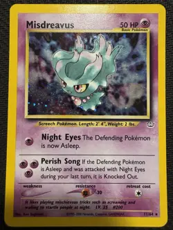 Pokemon TCG Misdreavus Holo Rare Neo Revelation 11/64 MP LP Great Condition - Image 1