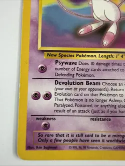 Mew # 8 Black Star Promo Rare Vintage Pokemon Card - LP Non Holo - Image 4