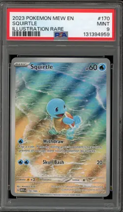 Pokemon Squirtle 151 MEW EN Illustration Rare #170 PSA 9 Mint - Image 1