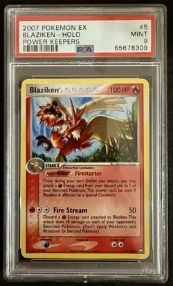 Pokemon Blaziken Holo 5/108 EX Power Keepers Fukuda PSA 9 - Image 1