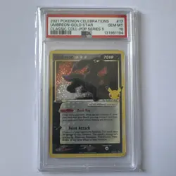 Pokemon TCG Umbreon Gold Star 17/17 Celebrations 25th Anniversary PSA 10 - Image 2