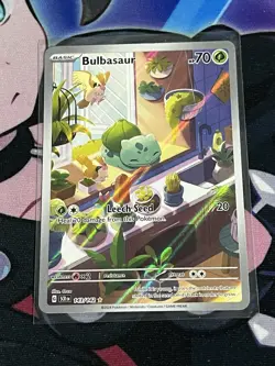 Pokemon TCG Bulbasaur Holo Card Stellar Crown Illustration Rare 143/142 NM - Image 1