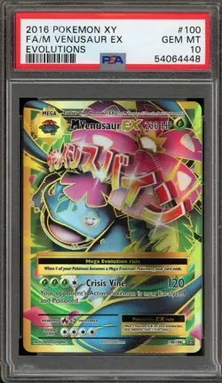 Pokemon M Venusaur EX XY Evolutions Full Art #100 PSA 10 Gem Mint - Image 1