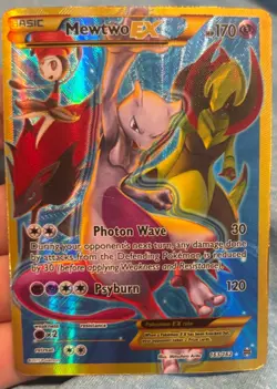 Mewtwo EX BREAKthrough Full Art 163/162 Holo HP /DMG Pokemon Card - Image 1