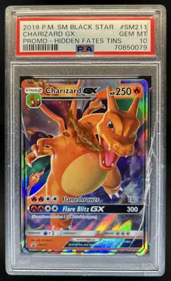 2016-19 Pokemon SM Black Star Promos Charizard #SM211 PSA 10 GEM MINT Cracked - Image 1
