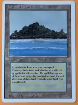 Magic: The Gathering Tropical Island Revised Edition Rare Dual Land Card LP - Image 1