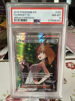 💎PSA 8 Full Art/Brigette 161/162 Breakthrough Pokemon - Image 1