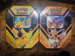 Pokemon TCG: V Powers Tin 2020 Pikachu/Eevee Tin Combo 820650807794 - Image 1