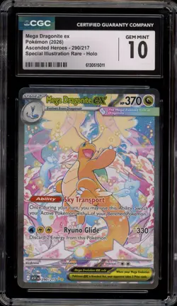 Pokemon Mega Dragonite ex Ascended Heroes Special Illustration Rare #290 CGC 10 - Image 1