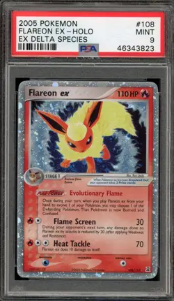 Pokemon Flareon ex EX Delta Species Holo Ultra Rare #108 PSA 9 Mint - Image 1