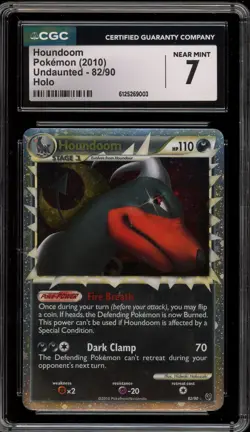 Pokemon Houndoom Prime Undaunted Holo Ultra Rare #82 CGC 7 - Image 1