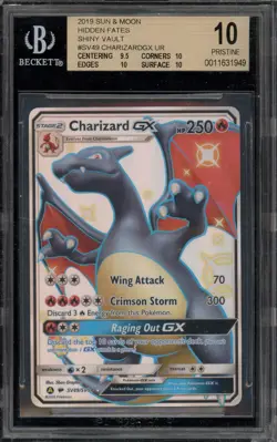 Pokemon Charizard GX Hidden Fates Full Art #SV49 BGS 10 Pristine - Image 1
