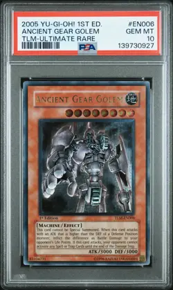 Ancient Gear Golem TLM-EN006 1st Edition Ultimate Rare Yugioh PSA 10 *927 - Image 1