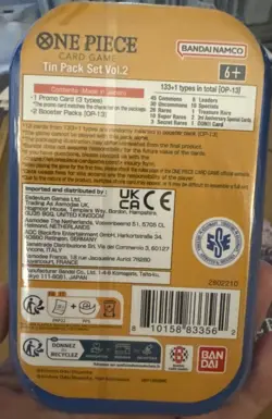 One Piece Tin Pack Set Vol 2 Factory SEALED 🔥Lot Of 2 🔥 English - Image 2