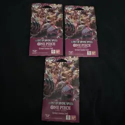 One Piece OP-11 A Fist of Divine Speed Sleeved Booster Packs Eng. New Lot of 3 - Image 1