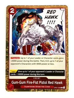Gum-Gum Fire-Fist Pistol Red Hawk - OP01-026 R - Rare - Romance Dawn - One Piece - Image 1