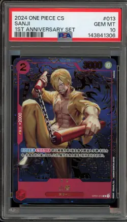 One Piece CCG Sanji 1st Anniversary Set CHINESE OP01-013 PSA 10 Gem Mint - Image 1