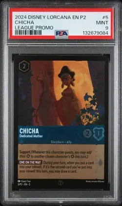DISNEY LORCANA EN P2-PROMO #5 CHICHA LEAGUE PROMO PSA 9 - Image 1