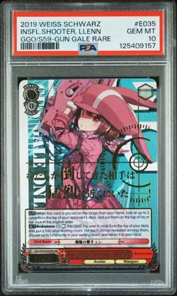 PSA 10 Weiss Schwarz Insightful Shooter LLENN Gun Gale Online GGO 2019 - POP 2 - Image 1