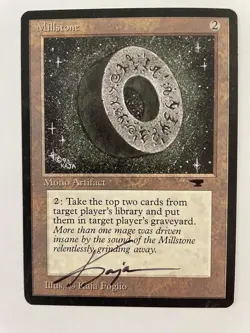 MTG ARTIST PROOF ANTIQUITIES MILLSTONE SIGNED BY ARTIST KAJA FOGLIO ARTIFACT - Image 4