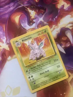 1999 Pokemon TCG Base Set Unlimited Nidorino 37/102 Uncommon - Image 1