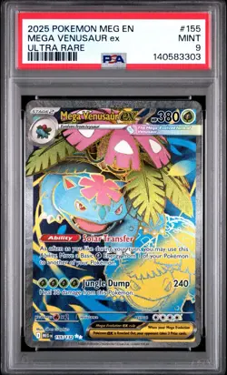2025 Pokemon Mega Evolution #157 Mega Venusaur EX PSA 9 Mint Ultra Rare card - Image 1
