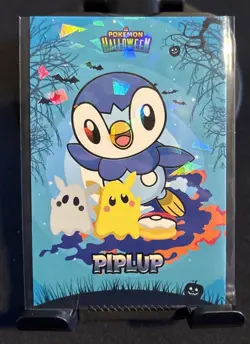 Rare Pokemon Halloween Full Art Piplup Card Database Low Pop Card 🎃⭐ (b) - Image 1