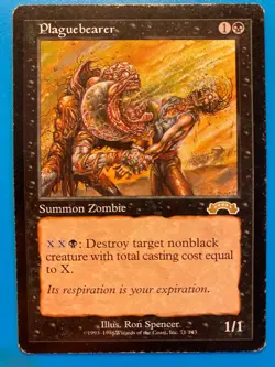 MTG 1x Plaguebearer # 71 Exodus Premodern Magic the Gathering Card x1 HP - Image 1
