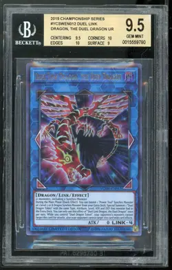 Duel Link Dragon The Duel Dragon YCSW-EN012 ULTRA RARE PRIZE CARD Yugioh BGS 9.5 - Image 1