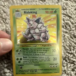Pokemon Nidoking Base Set Holo Rare 11/102 1999 90 HP Stage 2 Copyright Card - Image 1