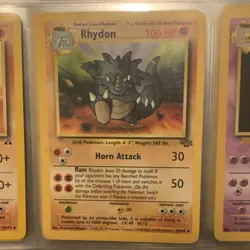 Pokemon Rhydon Jungle 45/64 Uncommon 100 HP Regular English TCG Card Vintage - Image 1